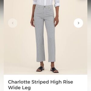 Kut from the Kloth Pinstripe Charlotte Striped High Rise Wide Leg